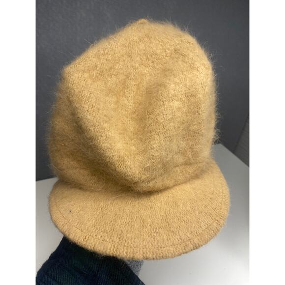 Cheveux Fuzzy Hat‎ with Brim Tan - Newspaper Boy Style - One Size Fits Most